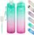 Motivational Water Bottle with Time Marker- 32oz Water Bottles with Times to Drink, Leakproof & BPA Free Sports Water Bottle with Straw & Carry Strap for Fitness, Gym, and Outdoor Sports