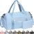 Gym Bag for Women with Shoe Compartment Waterproof, Sports Duffle Bag for Travel Duffel Weekender Carry on Beach Yoga Overnight Luggage Mommy Maternity Hospital Bag Blue 17.5 Inch