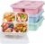 4 Pack Bento Snack Containers Set, 4 Compartment Food Storage Containers ,Wheat Straw Meal Prep Lunch Box ,Plastic Food Storage container, Microwave and Dishwasher Safe (4colour)