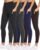 NexiEpoch 4 Pack Leggings for Women with Pockets- High Waisted Tummy Control for Workout Running Capri Yoga Pants