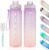 Motivational Water Bottle with Time Marker- 32oz Water Bottles with Times to Drink, Leakproof & BPA Free Sports Water Bottle with Straw & Carry Strap for Fitness, Gym, and Outdoor Sports