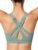 Yvette Sports Bra High Impact Adjustable Criss Cross Back, Full Support for Large Bust No Bounce
