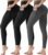 3 Pack Leggings with Pockets for Women,Butt Lift High Waisted Tummy Control Workout Yoga Pants Reg & Plus Size