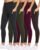 NexiEpoch 4 Pack Leggings for Women with Pockets- High Waisted Tummy Control for Workout Running Capri Yoga Pants