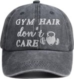 HHNLB Gym Hair Don’t Care Hat, Adjustable Wash Cotton Embroidered Adjustable Baseball Cap for Women Men