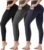 3 Pack Leggings with Pockets for Women,Butt Lift High Waisted Tummy Control Workout Yoga Pants Reg & Plus Size