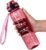 OLDLEY Water Bottle, 32oz Motivational Sports Water Bottle with Time Marker – Times to Drink – Tritan, BPA Free, Wide Mouth Leakproof,Clear Red