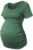 GINKANA Short Sleeve Maternity Tops Shirts Floral Ruched Sides Casual Mama Pregnancy Blouses Clothes