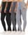 4 Pack Leggings with Pockets for Women,High Waist Tummy Control Workout Yoga Pants