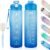 Motivational Water Bottle with Time Marker- 32oz Water Bottles with Times to Drink, Leakproof & BPA Free Sports Water Bottle with Straw & Carry Strap for Fitness, Gym, and Outdoor Sports