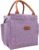 Joymee Lunch Bag Women Insulated Lunch Box Reusable Leakproof Large Spacious Cooler Tote for Women Men Adult with Bottle Holder and Side Pockets for Work Office Travel Picnic – Purple