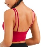 JOYSPELS Smooth Feeling Square Neck Longline Sports Bra Open Back Strappy Workout Crop Tank Tops for Women Yoga Athletic