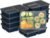 Bentgo 20-Piece Lightweight, Durable, Reusable BPA-Free 3-Compartment Containers – Microwave, Freezer, Dishwasher Safe – Navy Blue